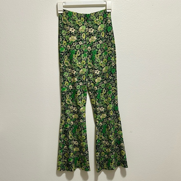 Zara Pants - Zara Green and Black Floral Pants